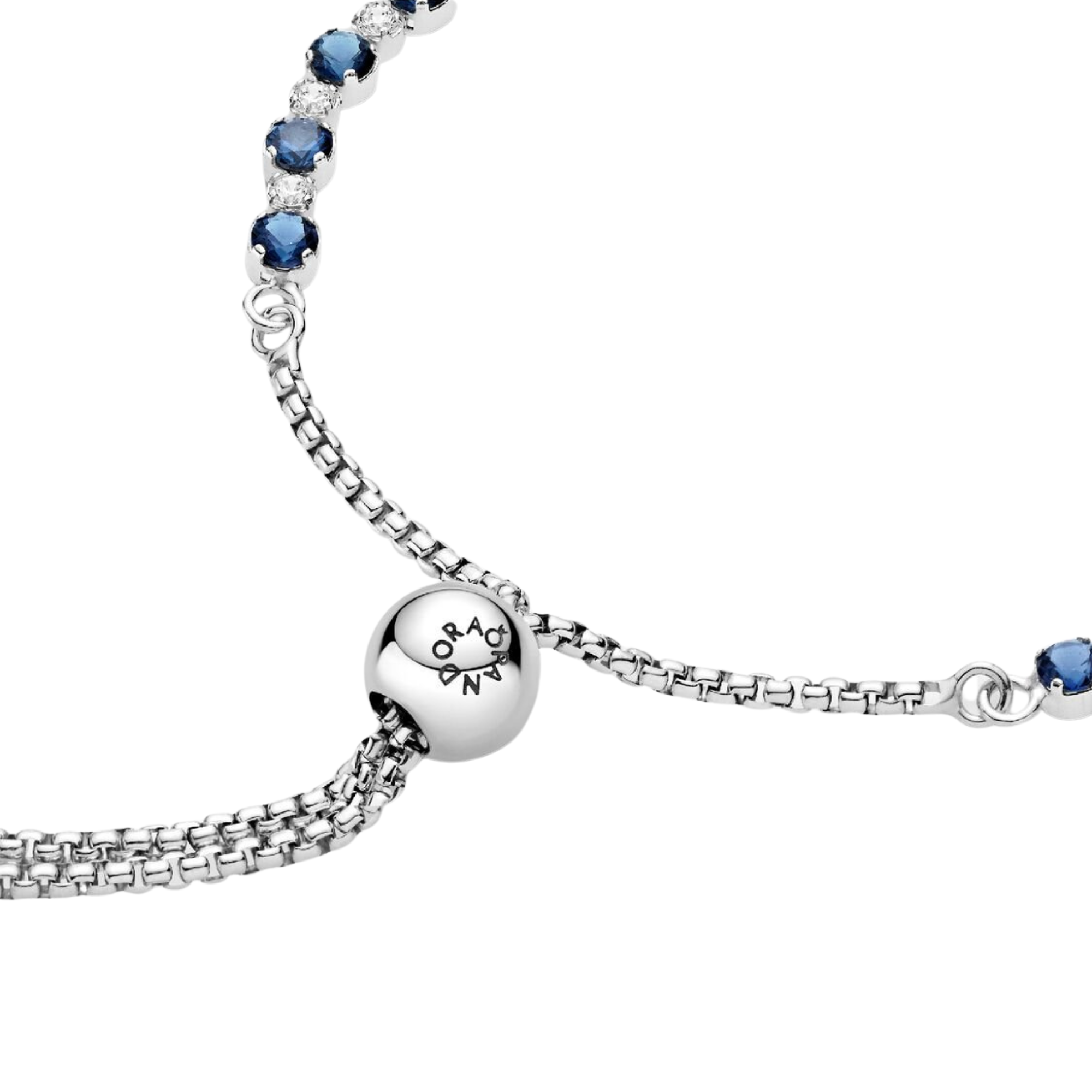 Bracelet Pandora Blue and Transparent Sparkles Sliding Closure - Bijuvera