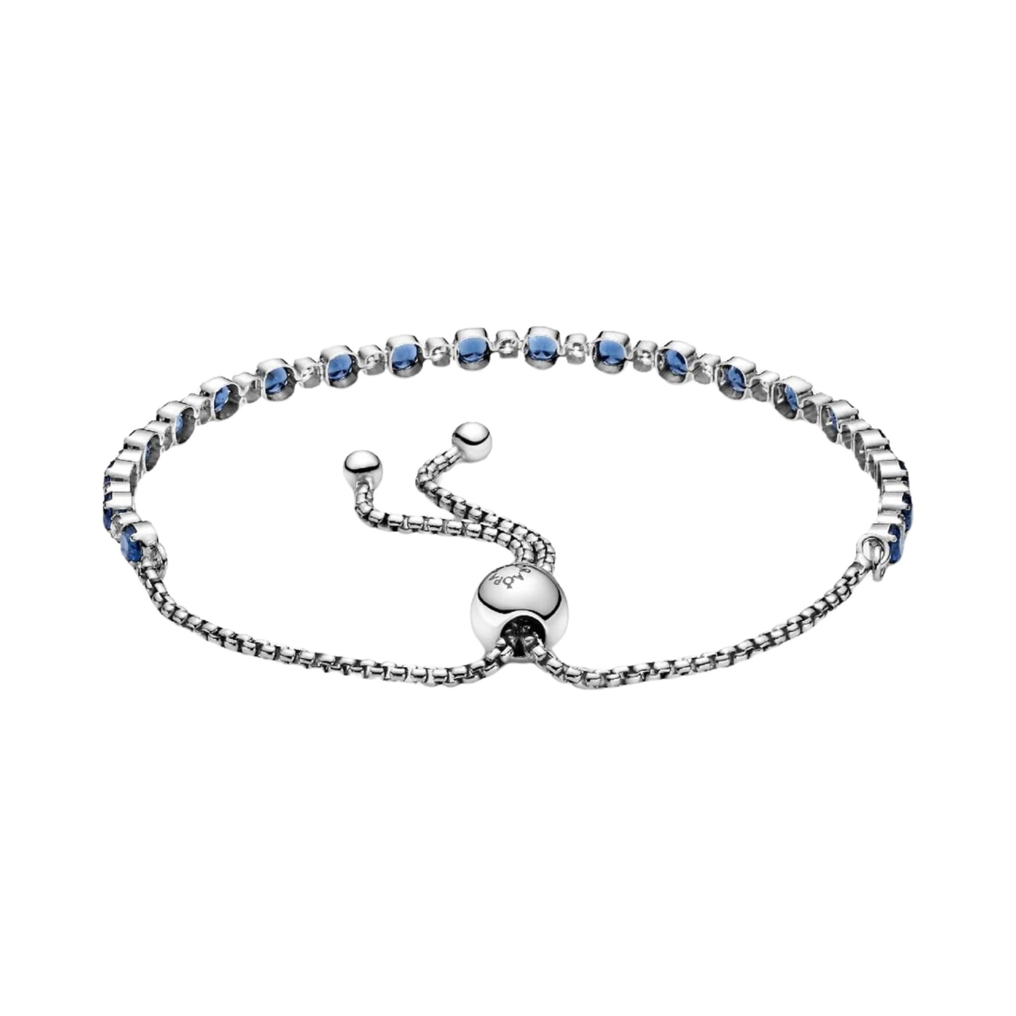 Bracelet Pandora Blue and Transparent Sparkles Sliding Closure - Bijuvera