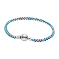 Pulsera Pandora Cadena Caja Cordón Azul - Bijuvera