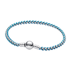 Pulsera Pandora Cadena Caja Cordón Azul - Bijuvera