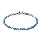 Pulsera Pandora Cadena Caja Cordón Azul - Bijuvera