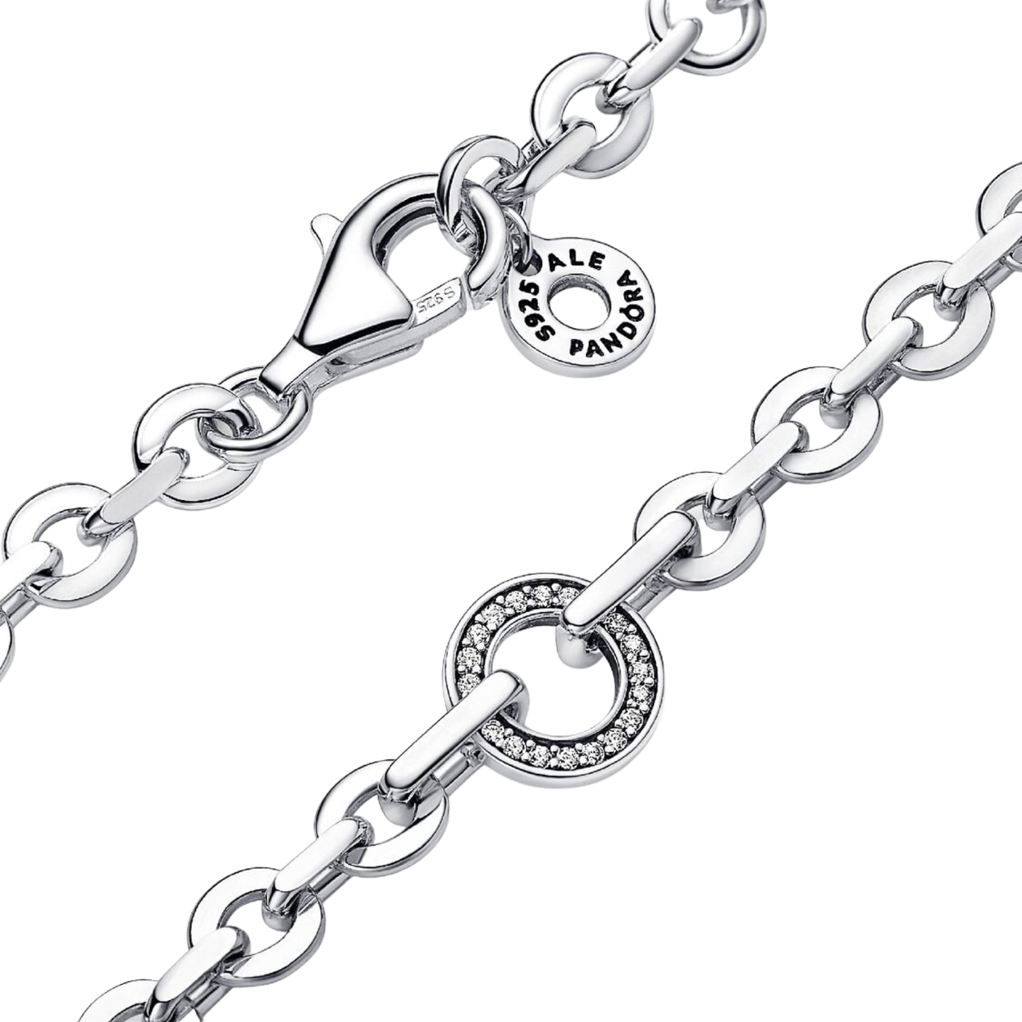 Pandora Armband Dikke Ketting Pavé Signature - Bijuvera