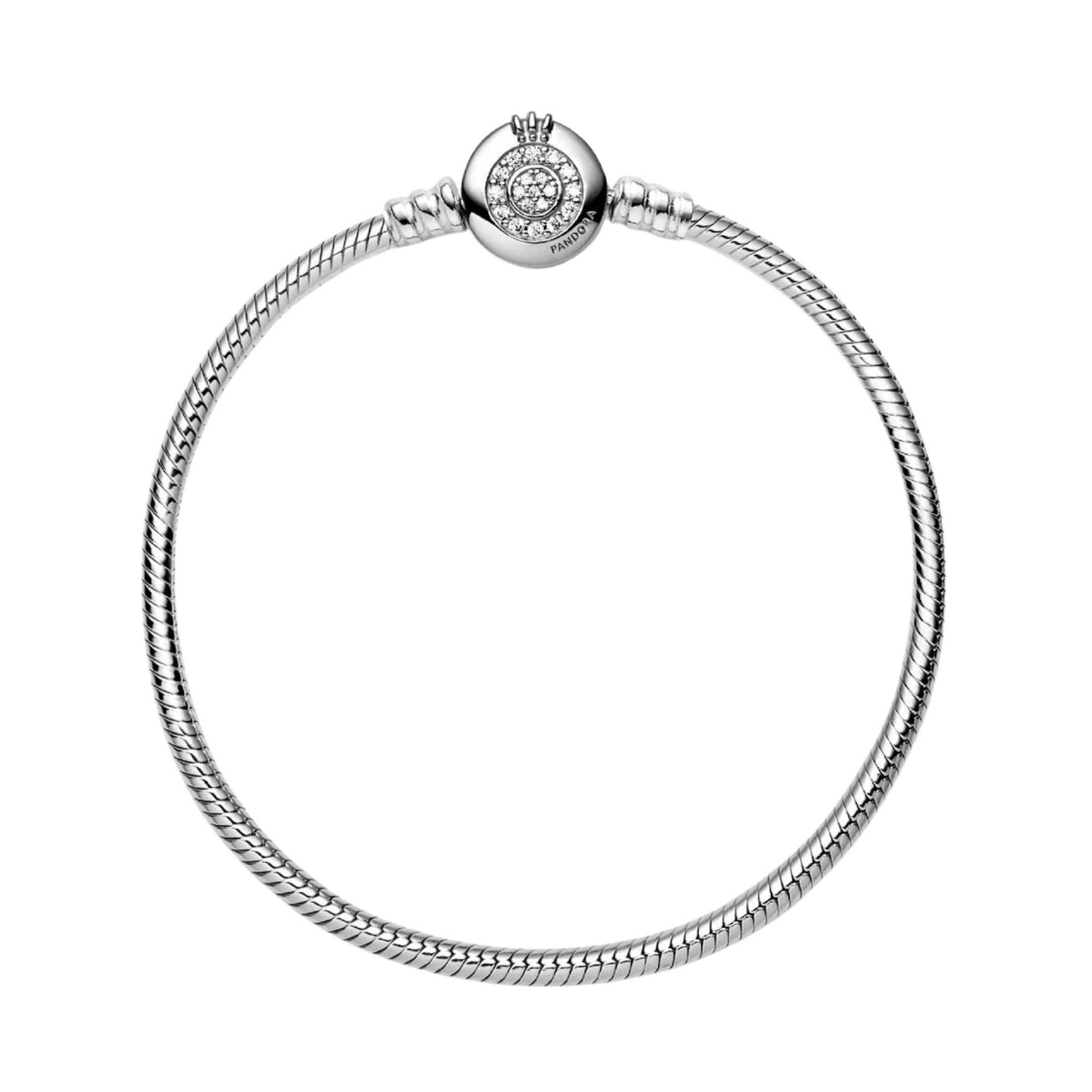 Pulsera Cadena de Serpiente Corona Brillante Moments en Color Plata - Bijuvera