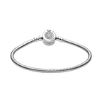 Pulsera Cadena de Serpiente Corona Brillante Moments en Color Plata - Bijuvera
