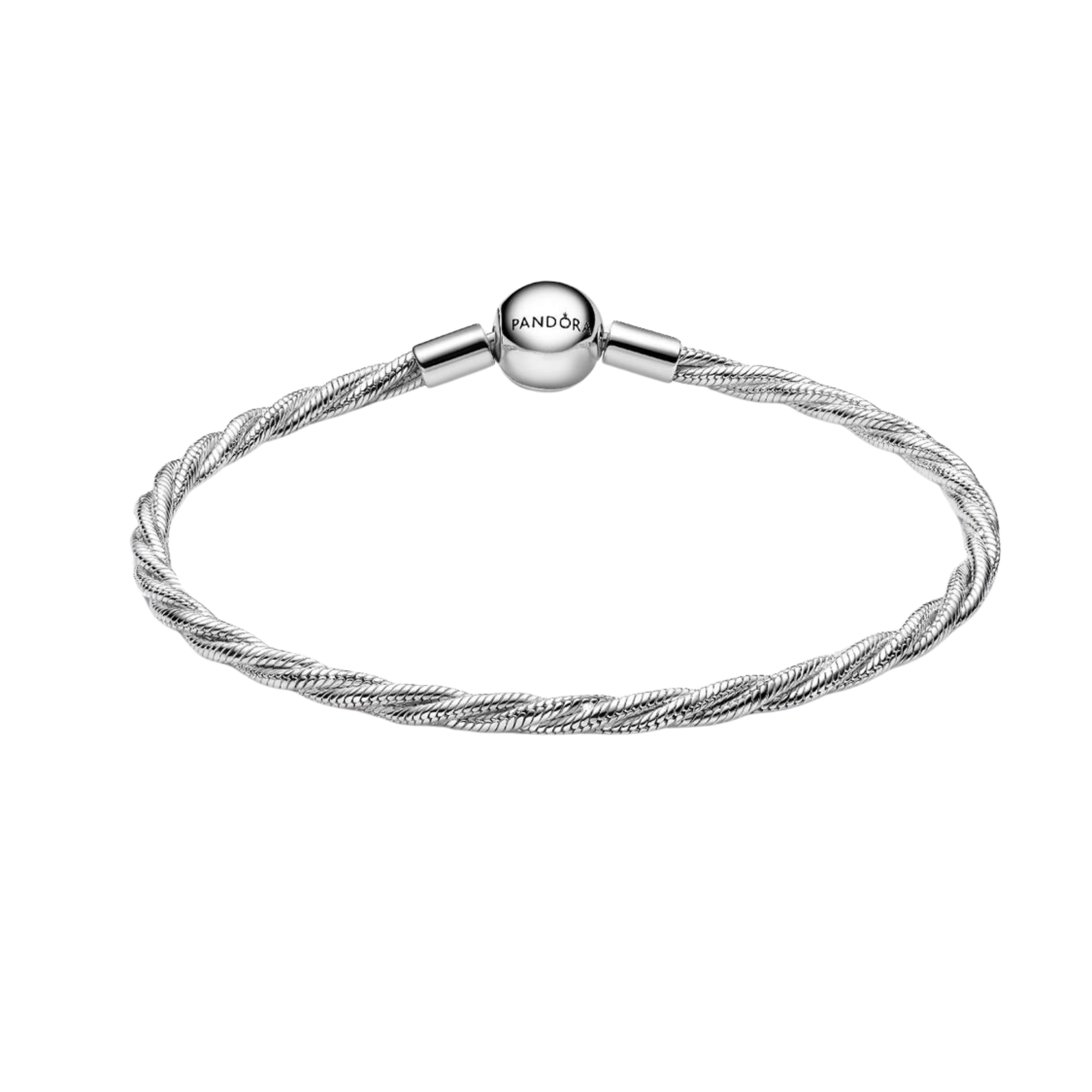 Pulsera Pandora Cadena de Serpiente Trenzada con Cierre de Bola - Bijuvera