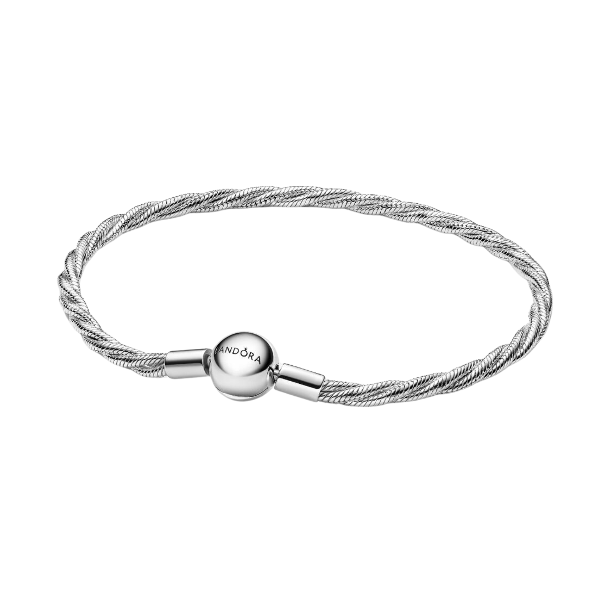 Pulsera Pandora Cadena de Serpiente Trenzada con Cierre de Bola - Bijuvera