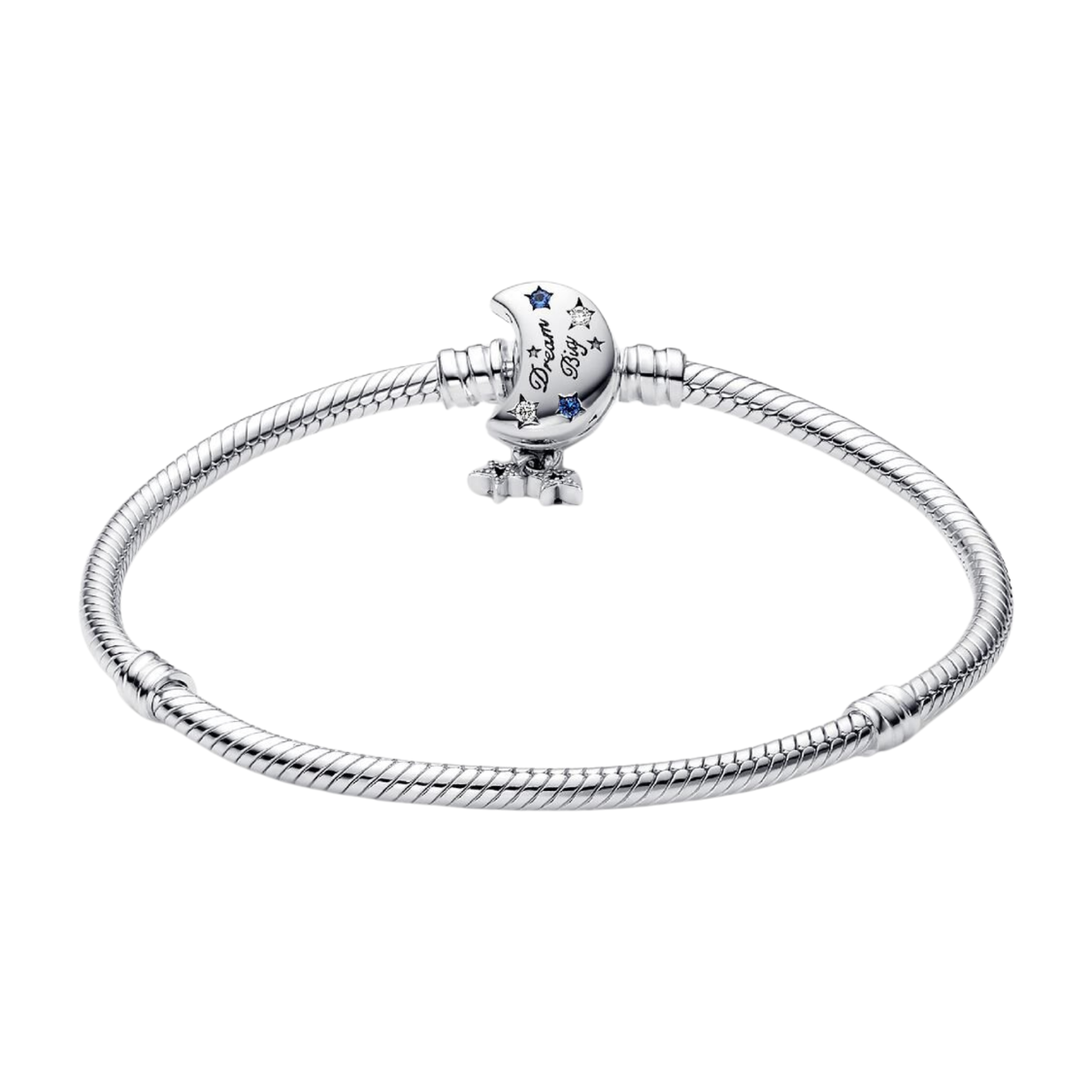 Pulsera Pandora Cadena de Serpiente con Cierre Luna Brillante - Bijuvera