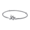 Pulsera Pandora Cadena de Serpiente con cierre en T Estrella Asimétrica - Bijuvera
