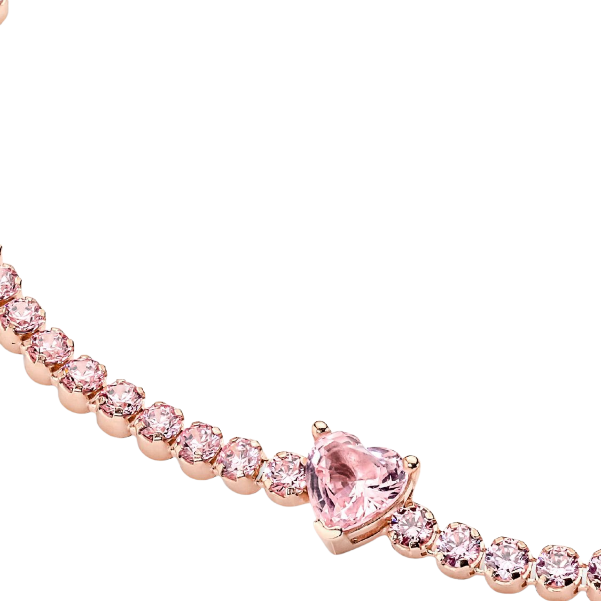 Pulsera Pandora Corazón Brillante en Color Oro Rosa - Bijuvera