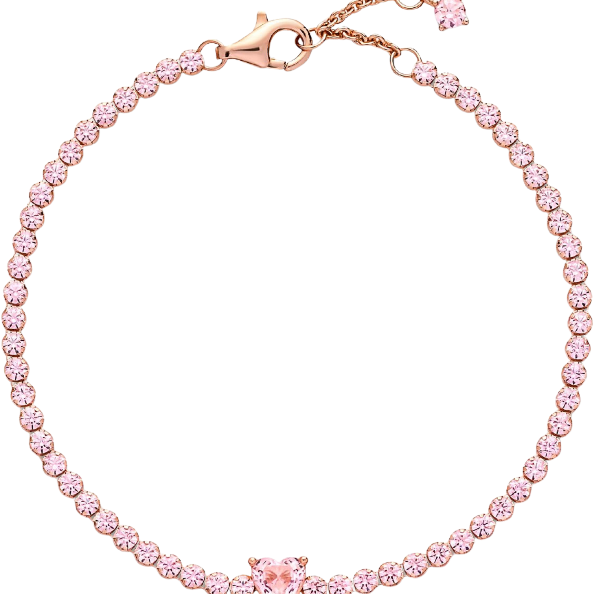 Pulsera Pandora Corazón Brillante en Color Oro Rosa - Bijuvera