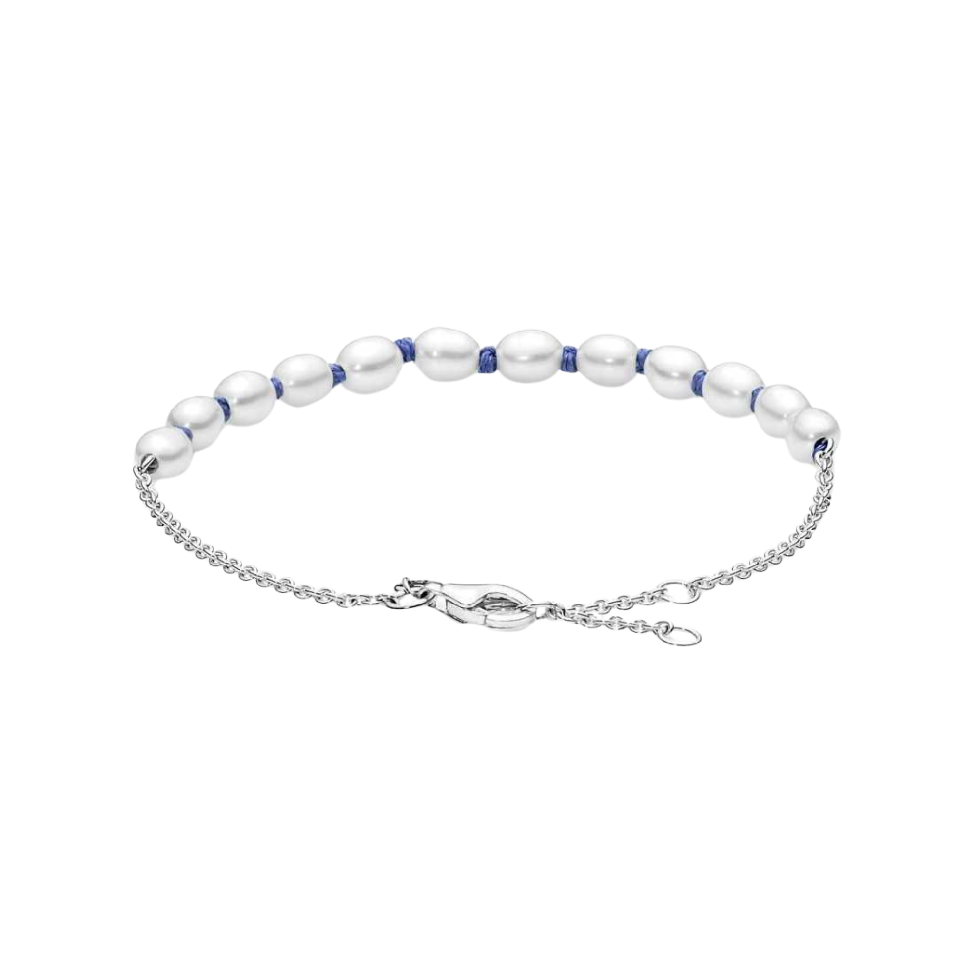 Bracelet Pandora Blue Cord With Freshwater Cultured Pearls - Bijuvera