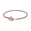 Pulsera Pandora Diseño Cadena de Serpiente Barra en T de Pandora Moments en Color Oro Rosa - Bijuvera