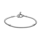 Bracelet Pandora Design Snake Chain Silver with T-shaped Clasp - Bijuvera