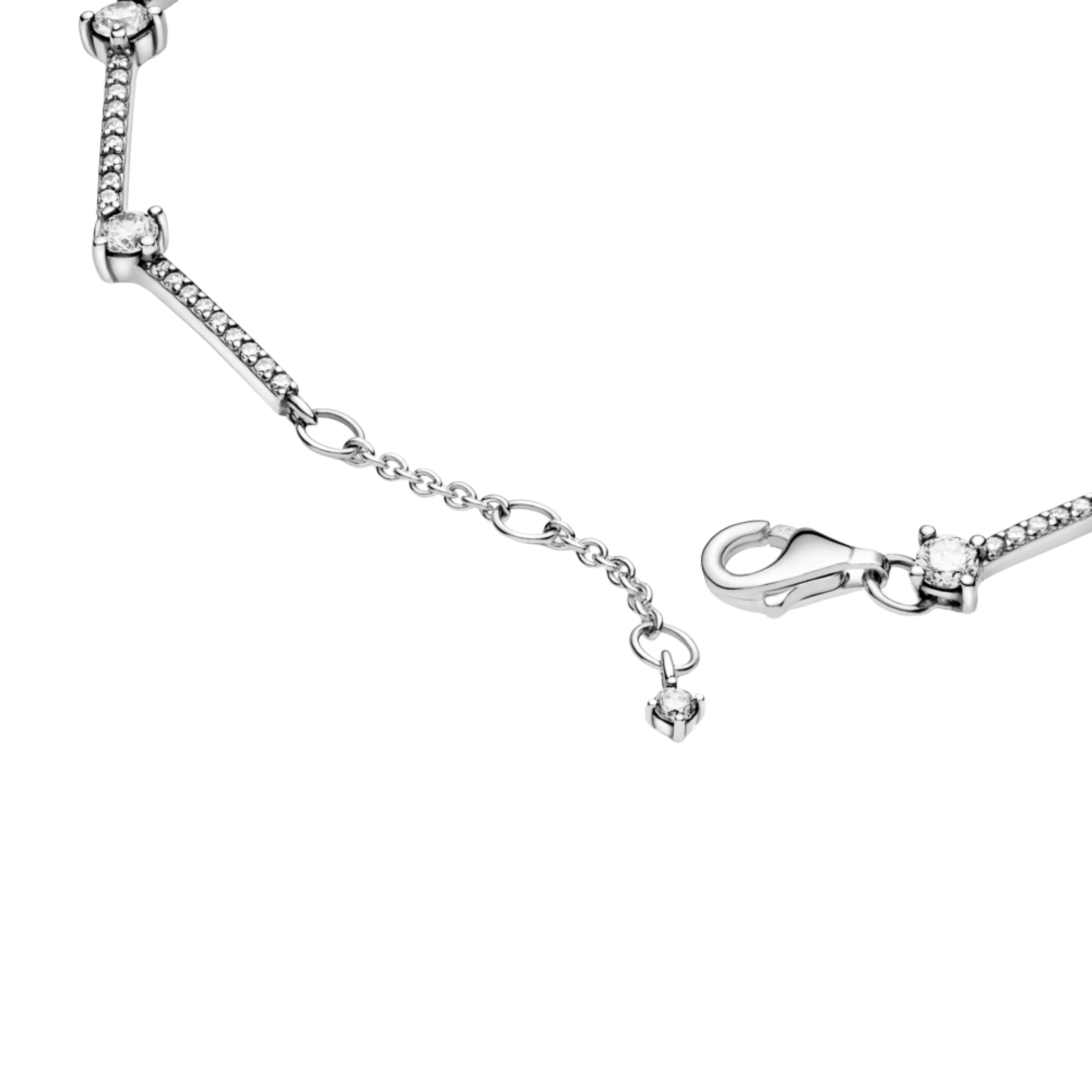 Pulsera Pandora En Plata de Ley Barras Brillantes en Pave - Bijuvera