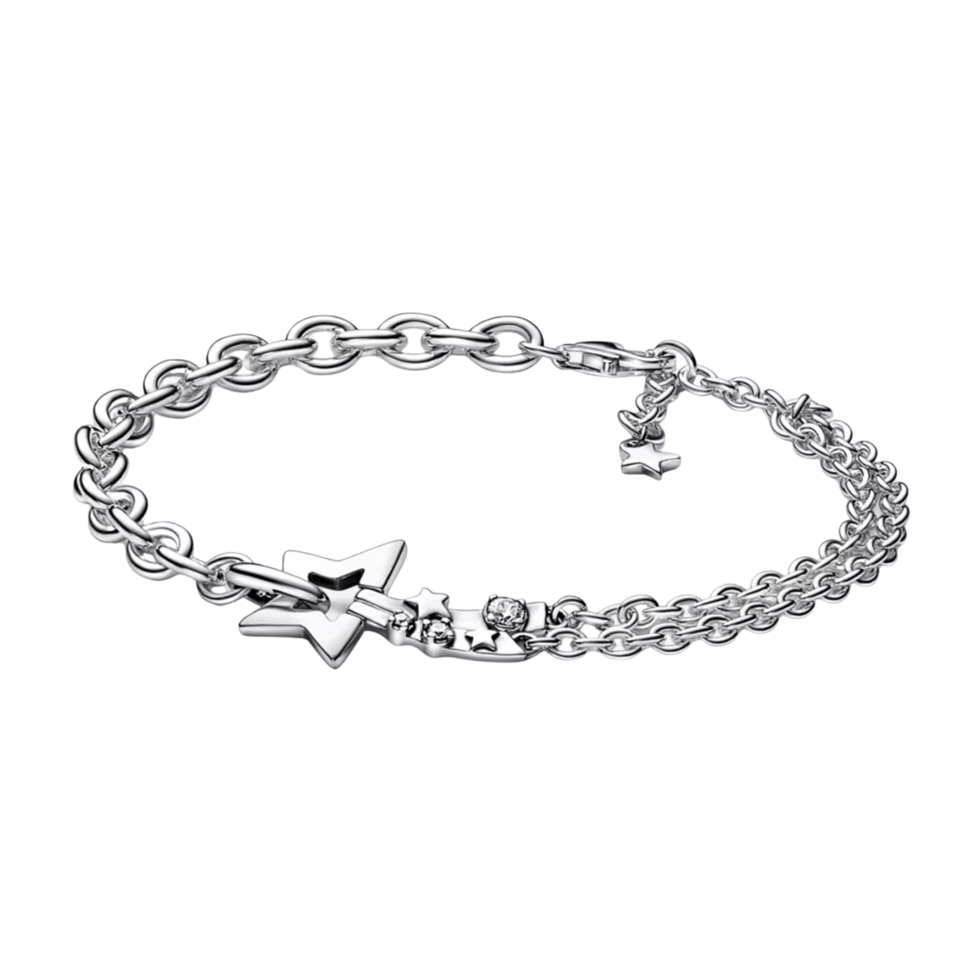 Bracelet Pandora Double Links Silver Shooting Star - Bijuvera