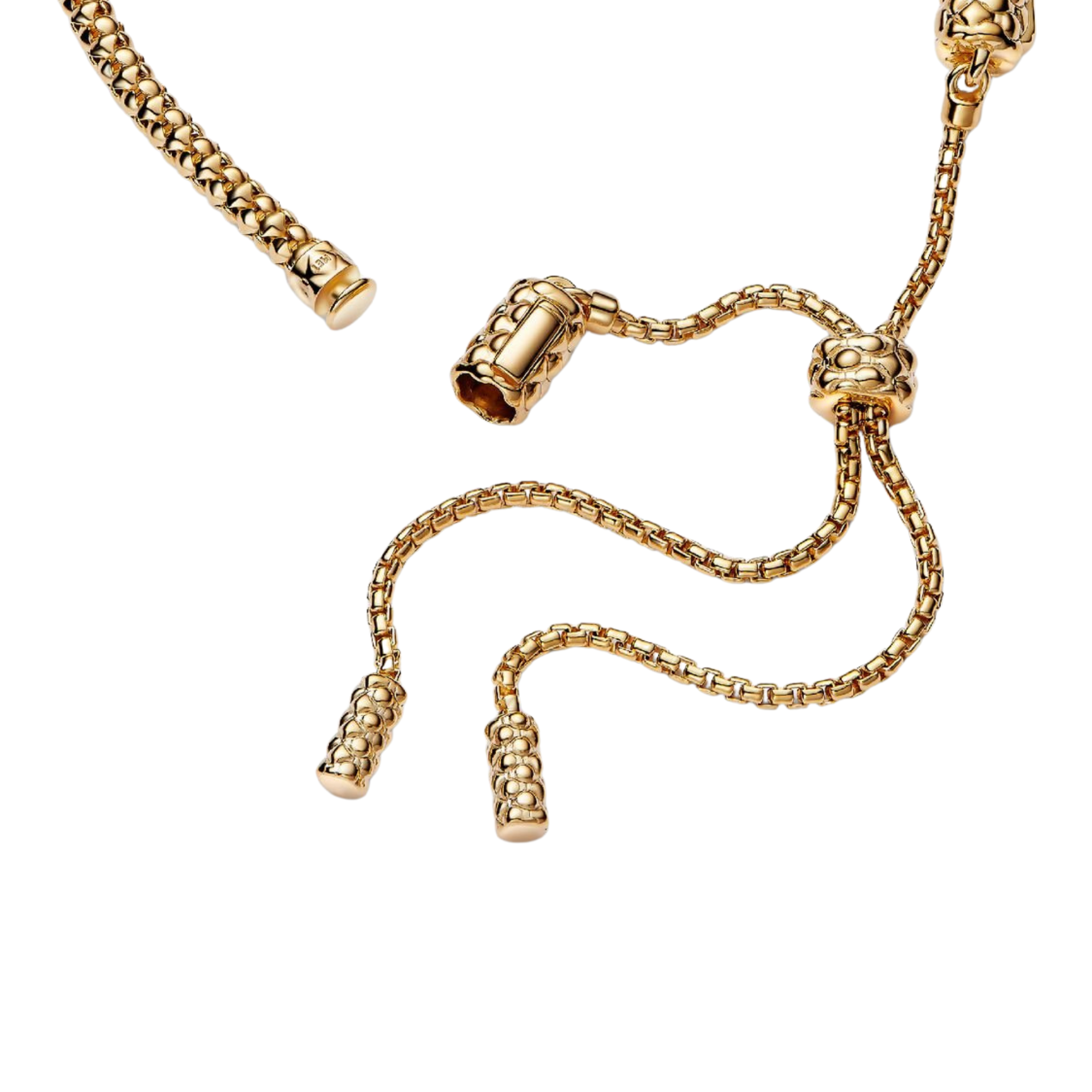 Pulsera Pandora Moments Cadena con Tachuelas Deslizante Color Oro - Bijuvera