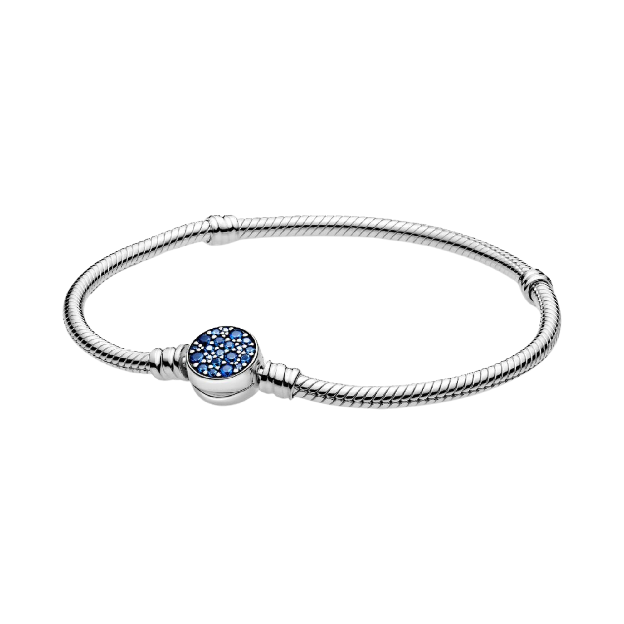 Pulsera Pandora Moments Cadena de Serpiente Cierre Azul Brillante - Bijuvera