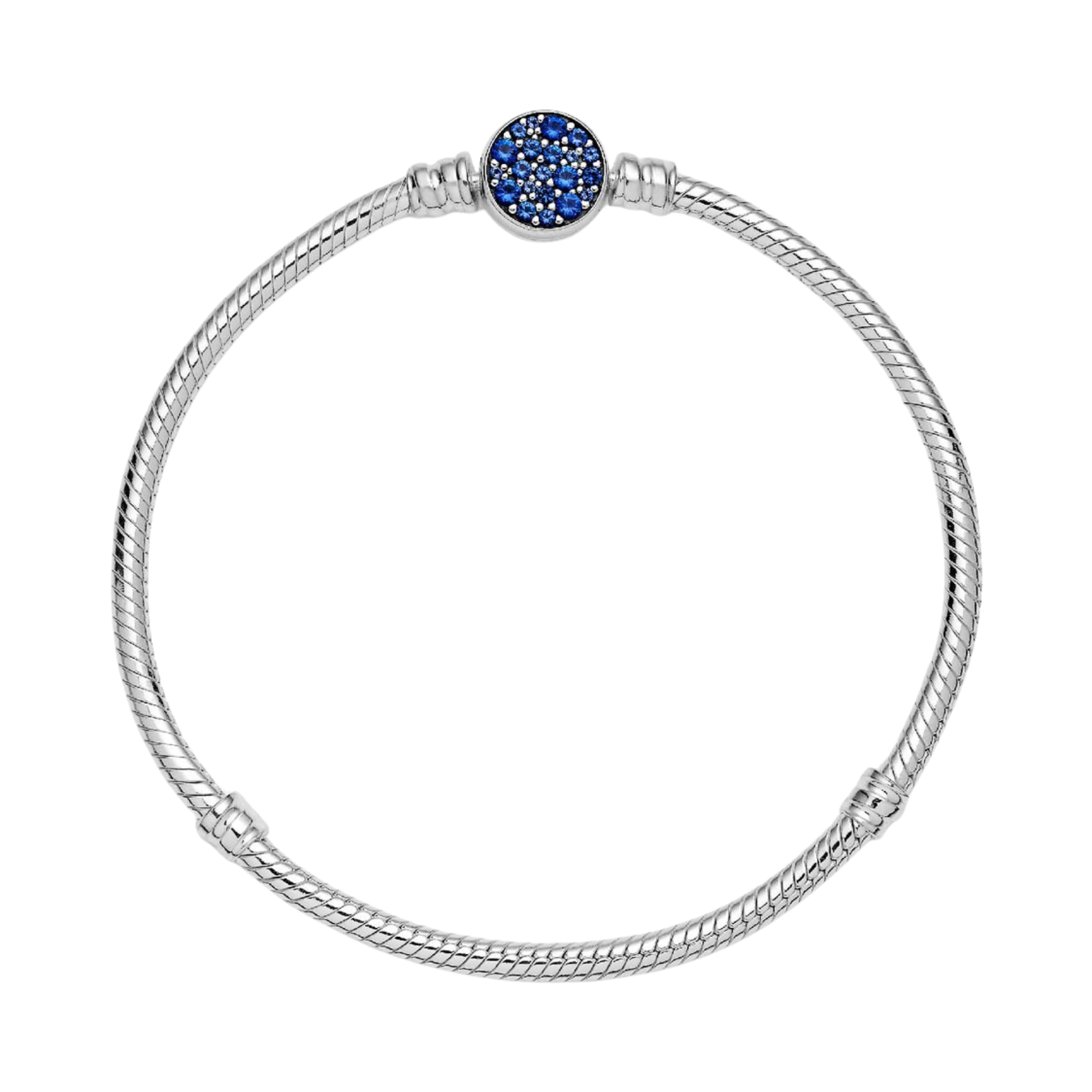 Pulsera Pandora Moments Cadena de Serpiente Cierre Azul Brillante - Bijuvera