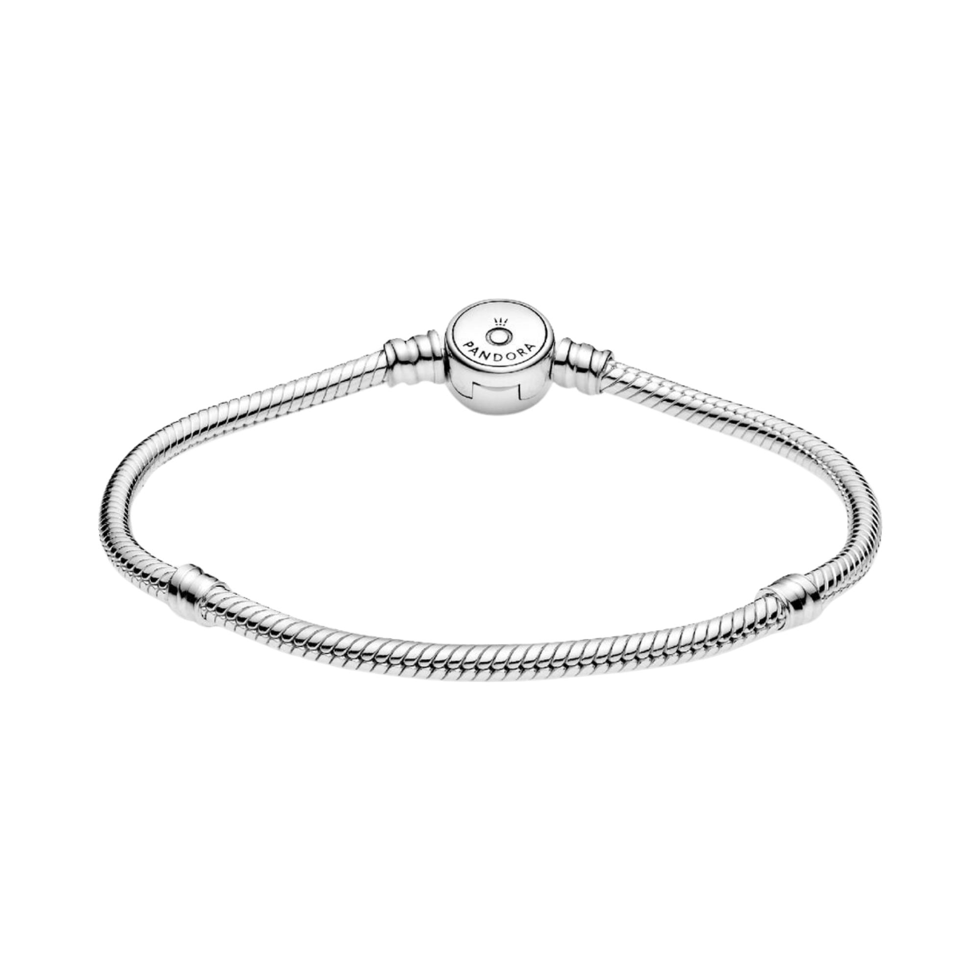 Pulsera Pandora Moments Cadena de Serpiente Cierre Azul Brillante - Bijuvera