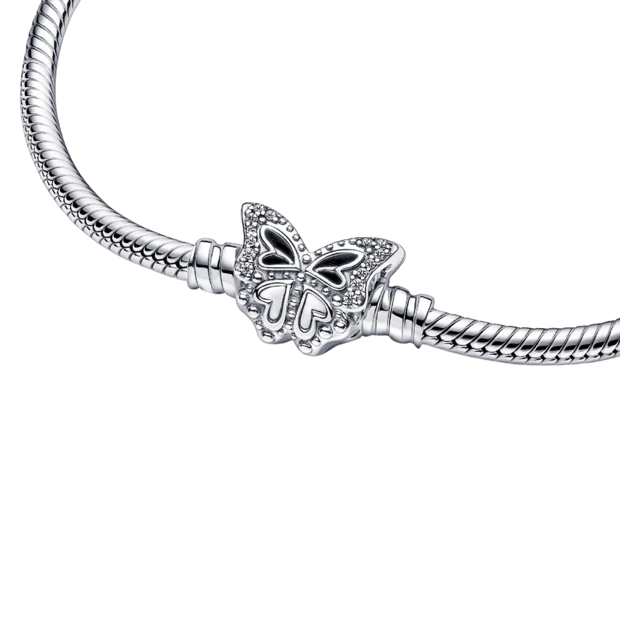 Pulsera Pandora Moments Cadena de Serpiente Cierre Mariposa - Bijuvera