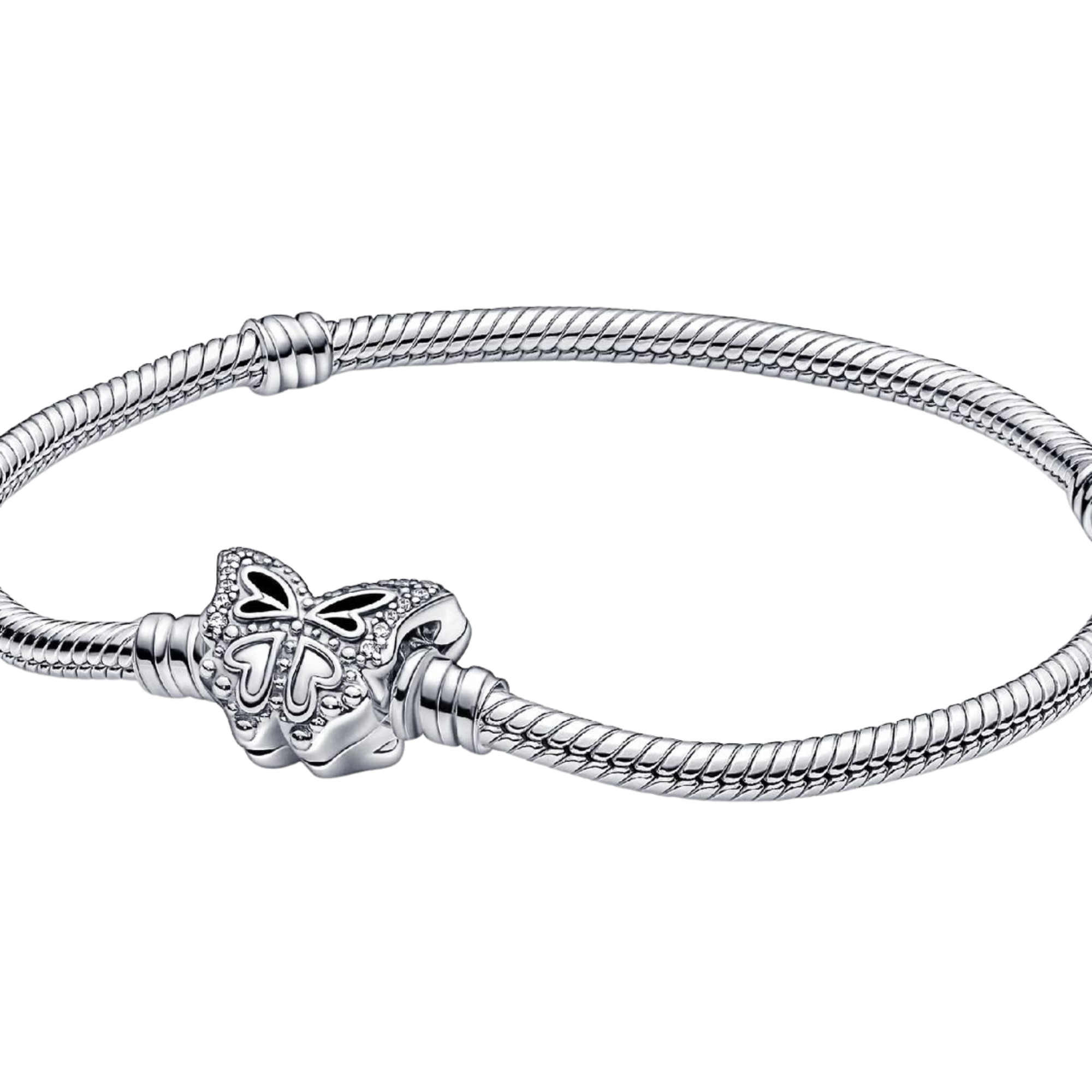 Pulsera Pandora Moments Cadena de Serpiente Cierre Mariposa - Bijuvera