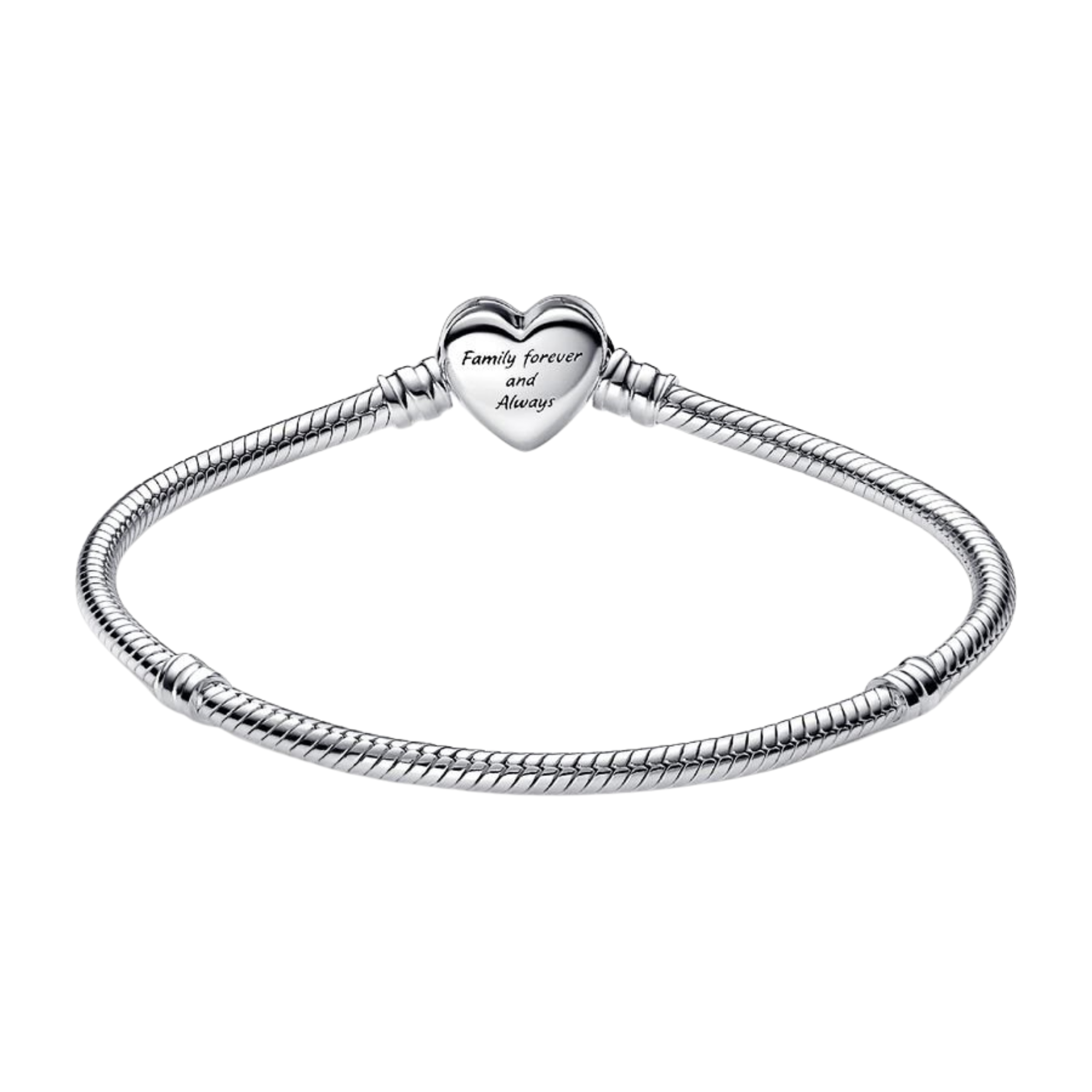Pandora Moments Slangenketting Armband met Glanzende Hartvormige Sluiting - Bijuvera