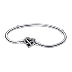 Pandora Moments Slangenketting Armband met Glanzende Hartvormige Sluiting - Bijuvera