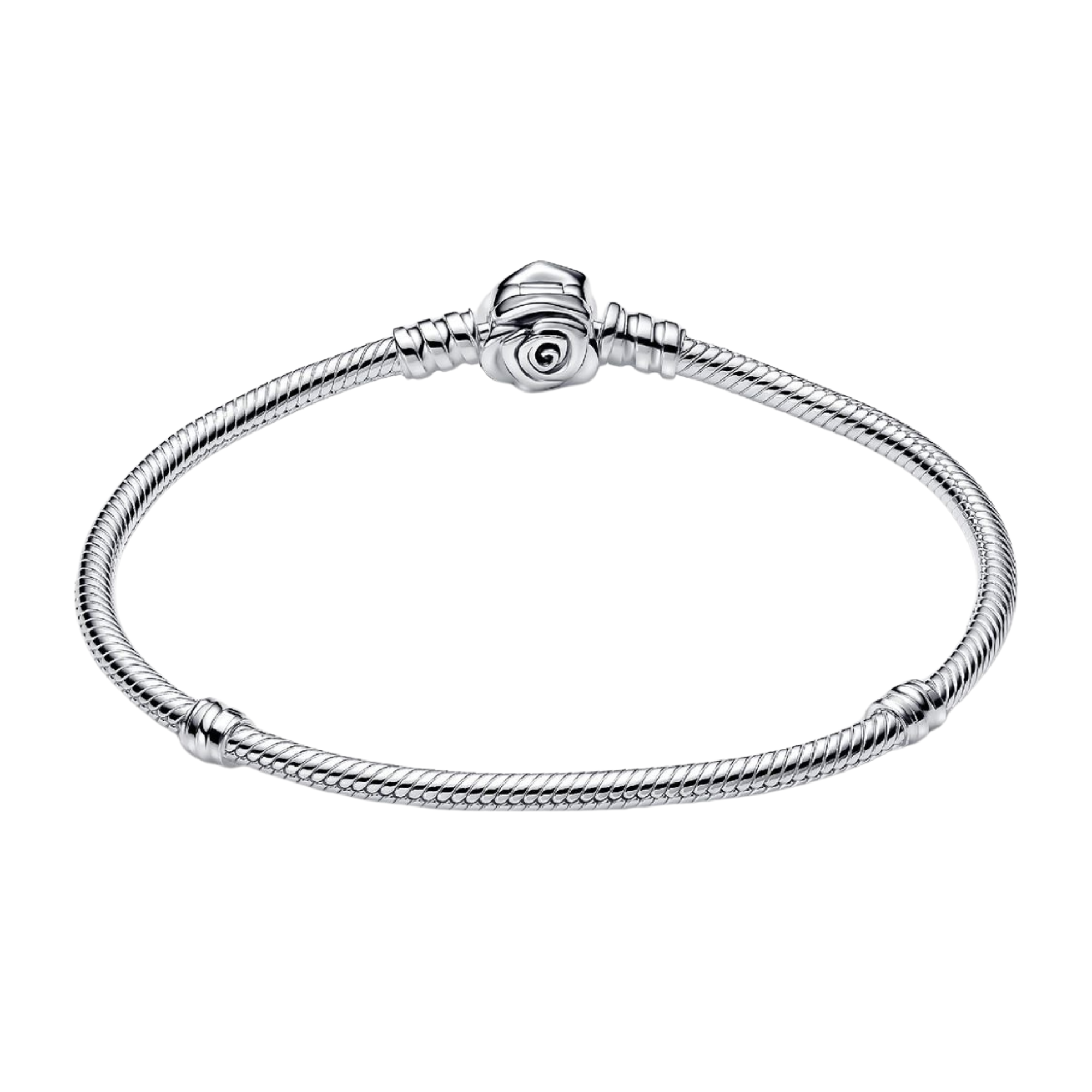 Pandora Moments Slangenkettingarmband met Roze Bloeiende Sluiting - Bijuvera
