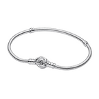 Pandora Moments Slangenkettingarmband met Roze Bloeiende Sluiting - Bijuvera