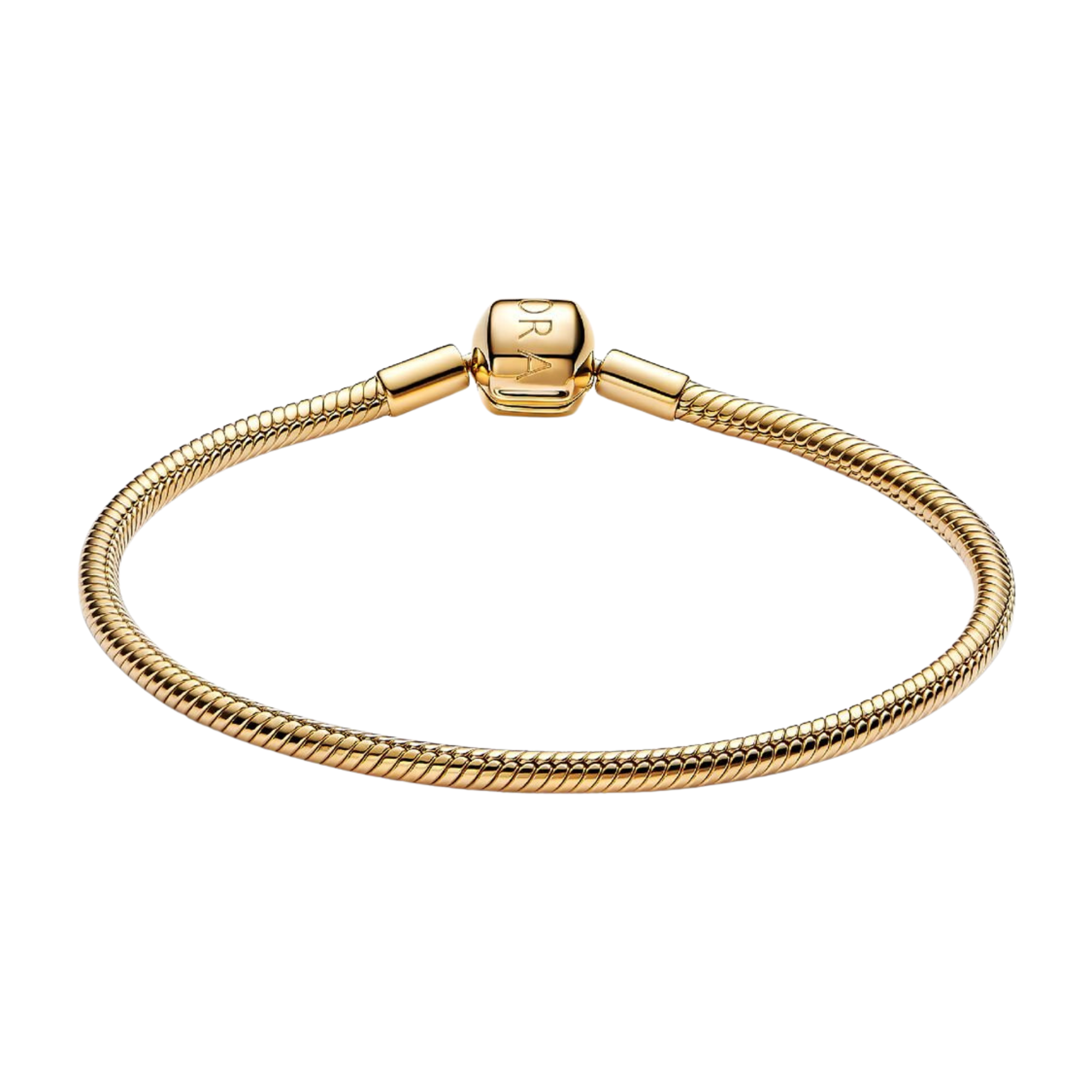 Pulsera Pandora Moments Cadena de Serpiente con Cierre de Barril Color Oro  - Bijuvera