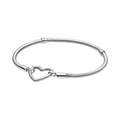 Pandora Moments Slangenketting Armband met Hartsluiting in Zilver - Bijuvera