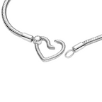Pandora Moments Slangenketting Armband met Hartsluiting in Zilver - Bijuvera