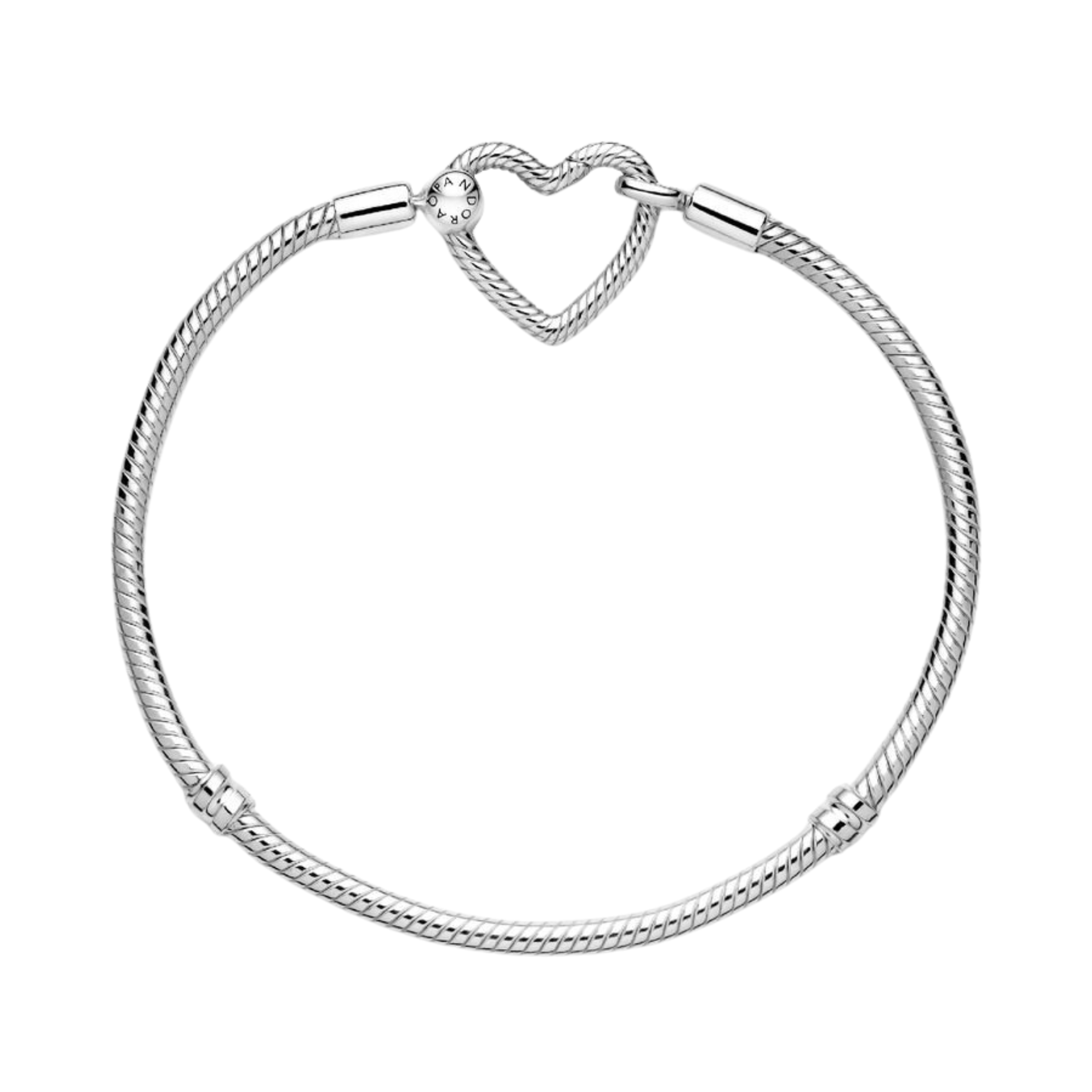 Pandora Moments Slangenketting Armband met Hartsluiting in Zilver - Bijuvera
