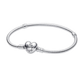 Pandora Moments Heart Clasp Snake Chain Bracelet - Bijuvera