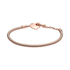 Bracelet Pandora Moments Chaîne de Serpent avec fermoir en T et Cœur en Couleur Or Rose - Bijuvera