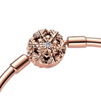 Bracelet Pandora Moments Pandora Flocon de Neige Brillant en Couleur Or Rose - Bijuvera