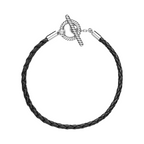 Pulsera Pandora Moments de Cuero Trenzado con Cierre en forma de T - Bijuvera