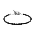 Pulsera Pandora Moments de Cuero Trenzado con Cierre en forma de T - Bijuvera