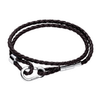 Pulsera Pandora Moments en Cuero Trenzado Doble Marrón - Bijuvera