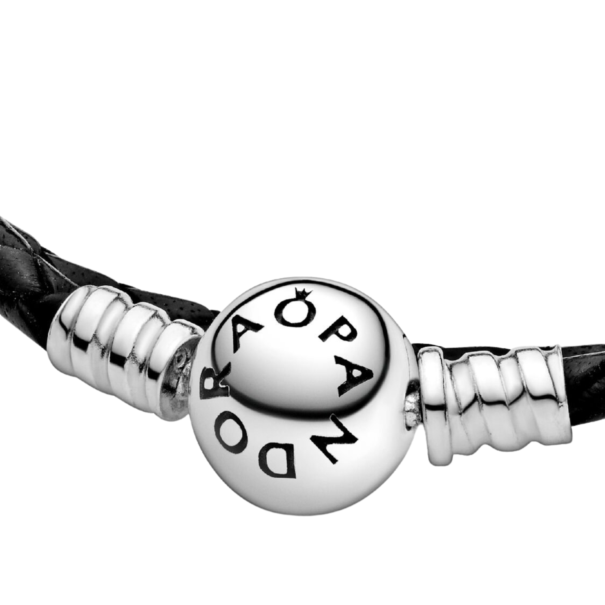 Pulsera Pandora Moments en cuero trenzado doble negro - Bijuvera
