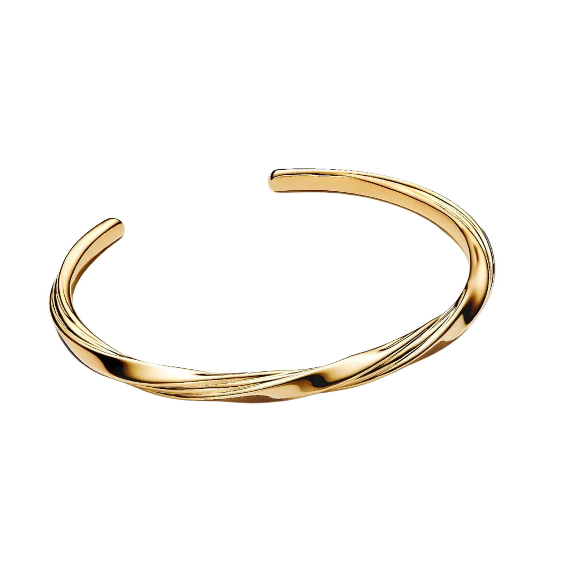 Pulsera Pandora Rígida Abierta Entrelazada en Color Oro - Bijuvera