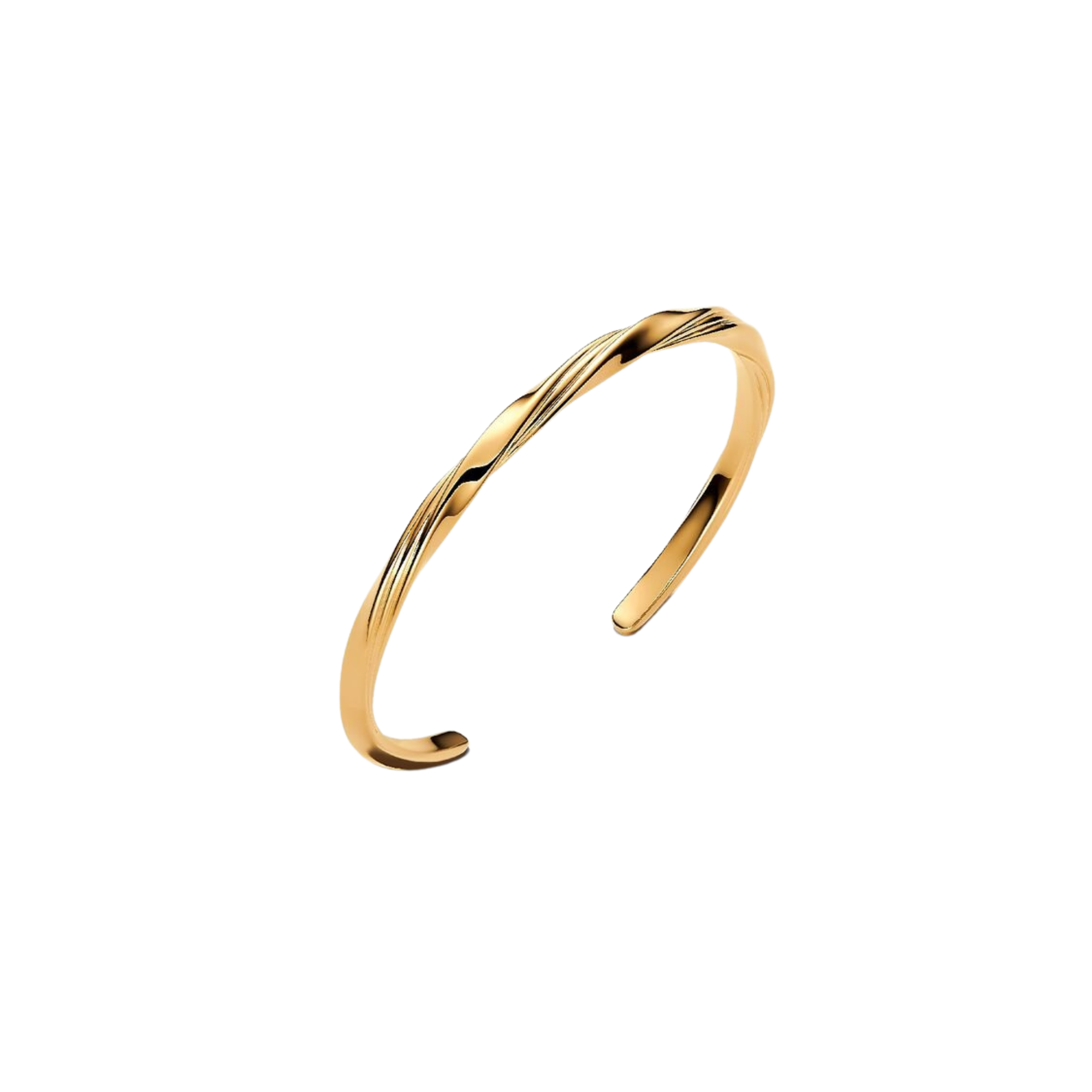 Pulsera Pandora Rígida Abierta Entrelazada en Color Oro - Bijuvera