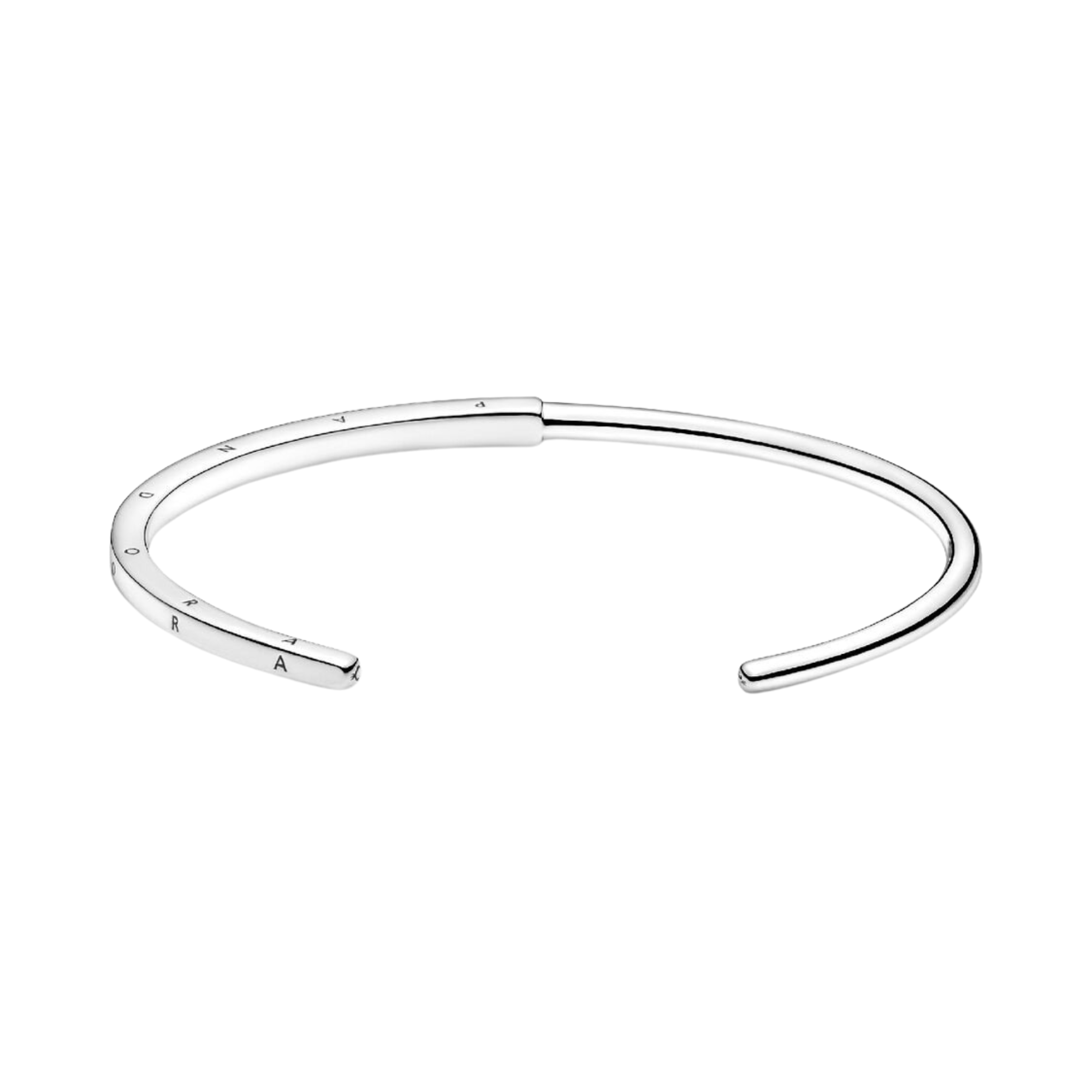 Pulsera Pandora Rígida Pandora Signature I-D Abierta Color Plata - Bijuvera