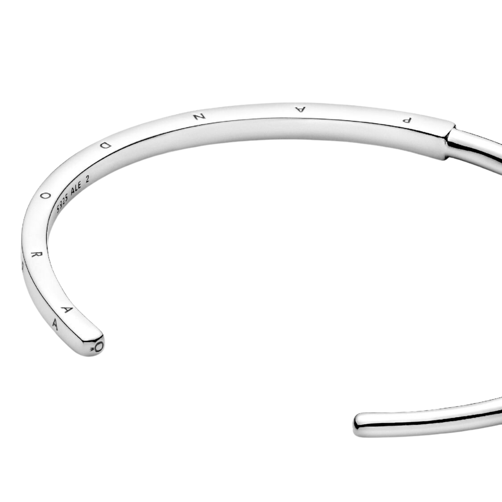Pulsera Pandora Rígida Pandora Signature I-D Abierta Color Plata - Bijuvera