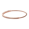 Bracelet Pandora Rigide Pandora Signature I-D Pavé en Couleur Or Rose - Bijuvera