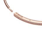 Bracelet Pandora Rigide Pandora Signature I-D Pavé en Couleur Or Rose - Bijuvera