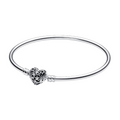 Pulsera Pandora Rígida con Cierre de Corazón y Estrellas - Bijuvera