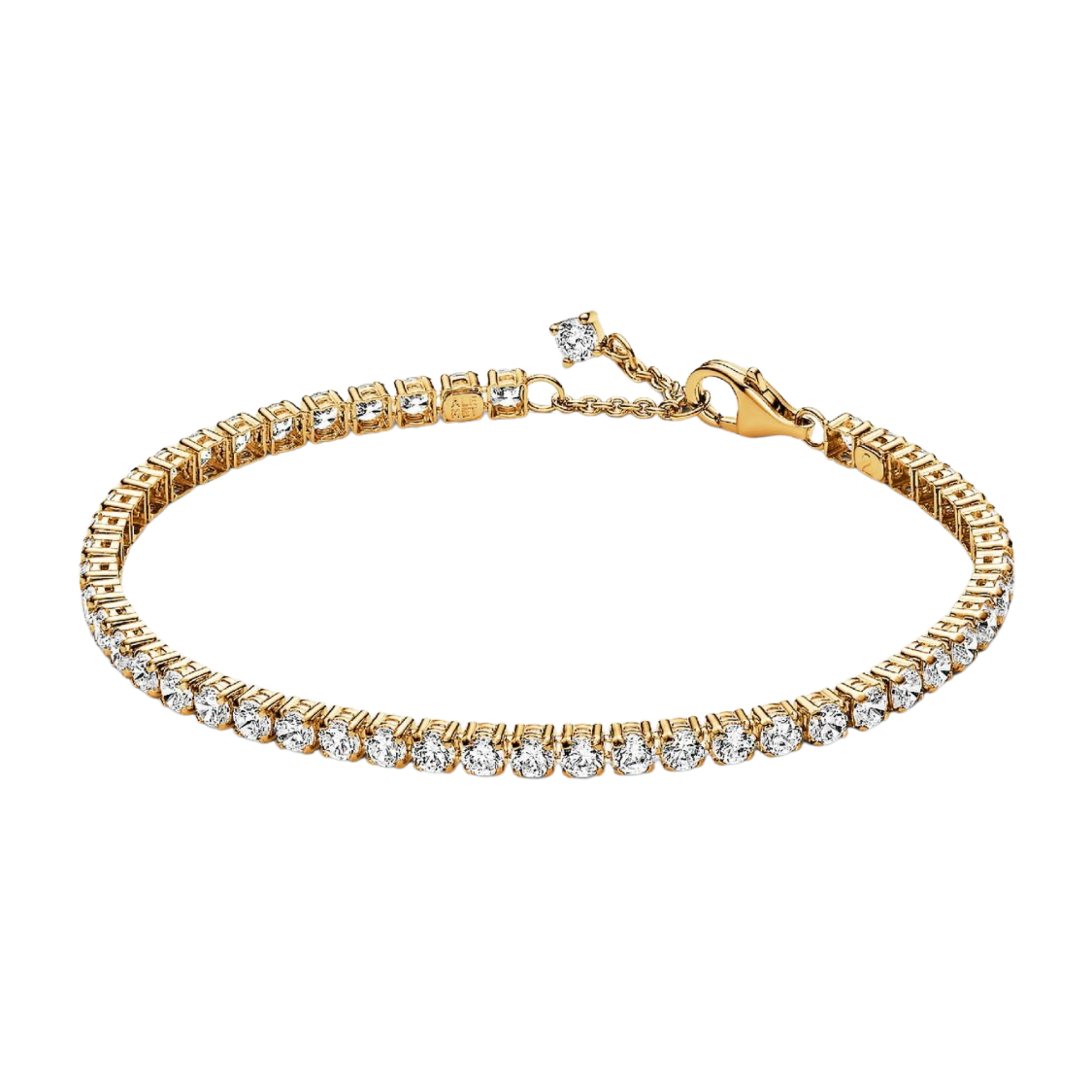 Pulsera Pandora Tenis Brillante Color Oro - Bijuvera