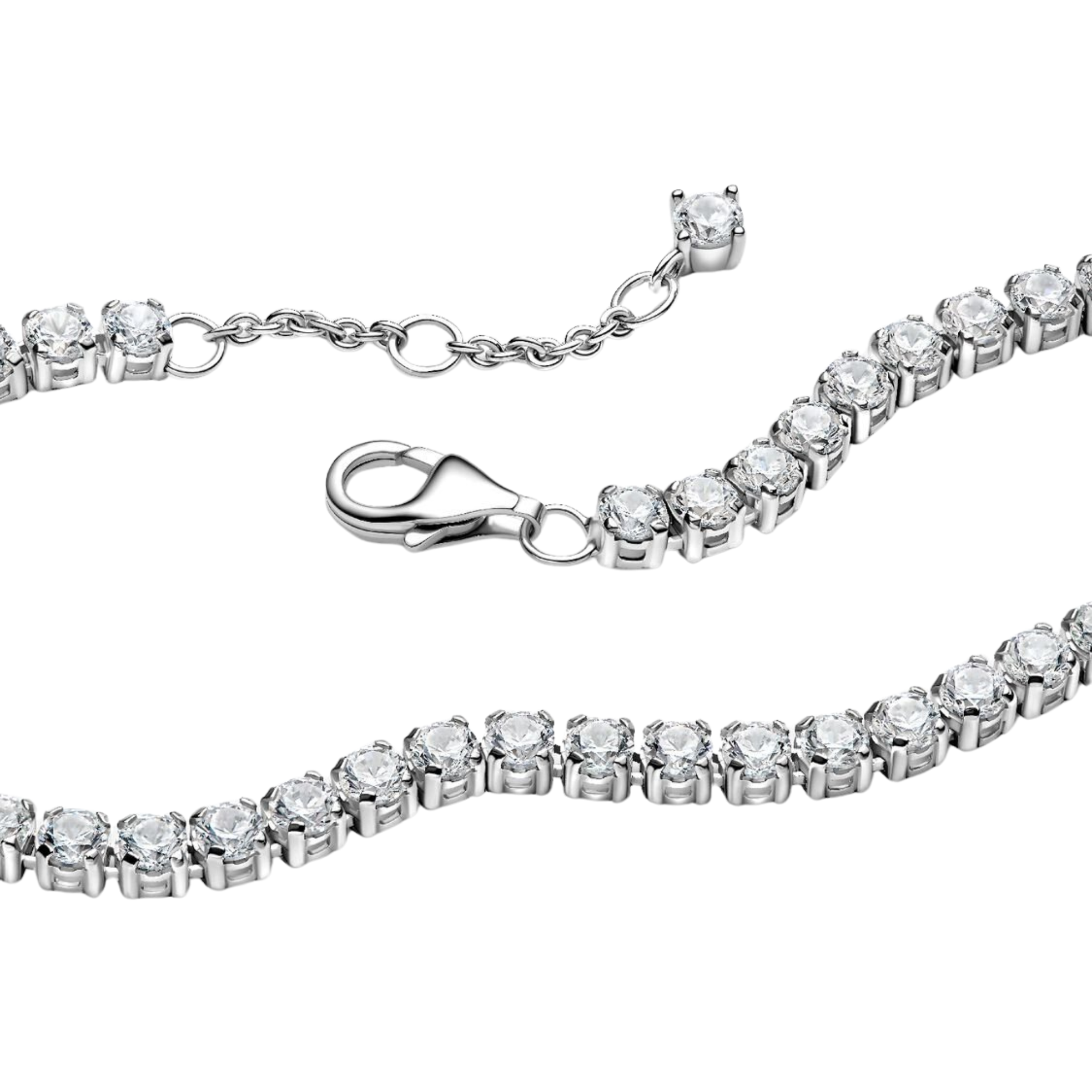 Sparkling Pandora Tennis Bracelet in Silver - Bijuvera