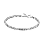 Sparkling Pandora Tennis Bracelet in Silver - Bijuvera